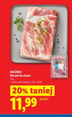 Boczek bez kości Rzeźnik promocja w Lidl