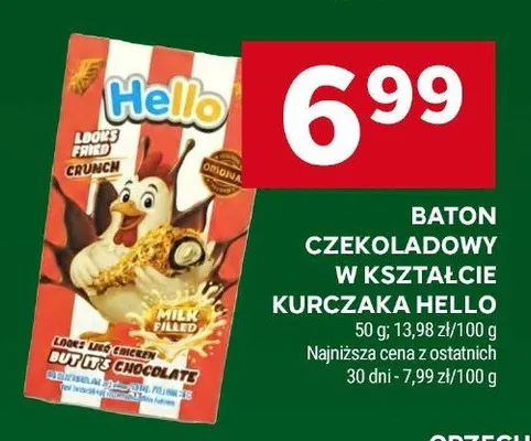 Baton czekoladowy w kształcie kurczaka Hello promocja w Stokrotka