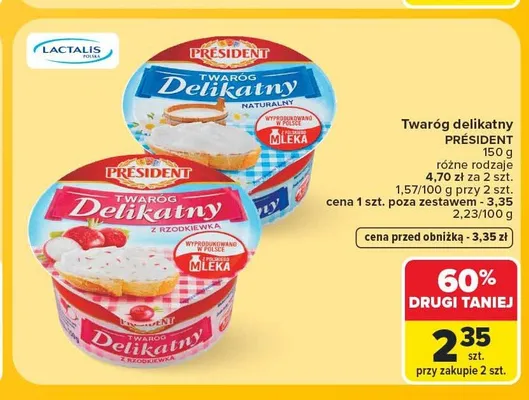 Twaróg delikatny naturalny Président promocja w Carrefour