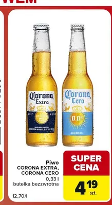Piwo Corona Extra promocja w Carrefour Market