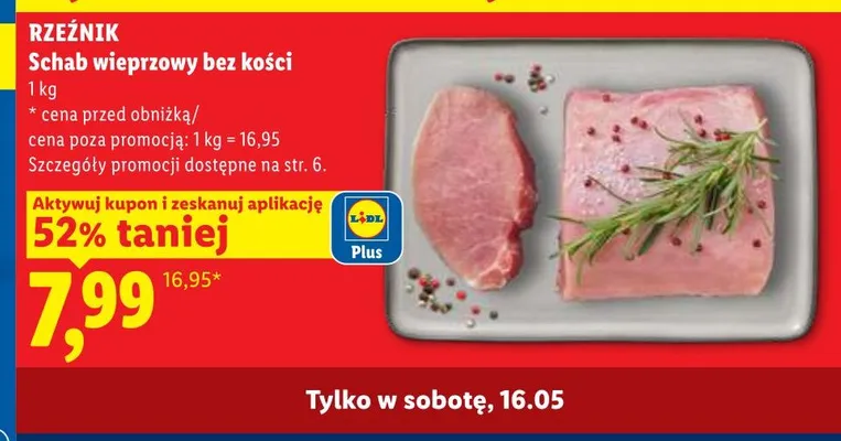 Schab wieprzowy bez kości Rzeźnik promocja w Lidl