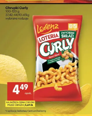Chrupki orzechowe Lorenz Curly Peanut Classic promocja w Delikatesy Centrum