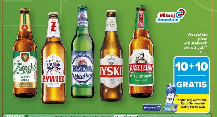 Piwo Zatecky Svetly Lezak 0,5l promocja w Carrefour