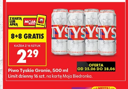 Piwo Tyskie Gronie promocja w Biedronka