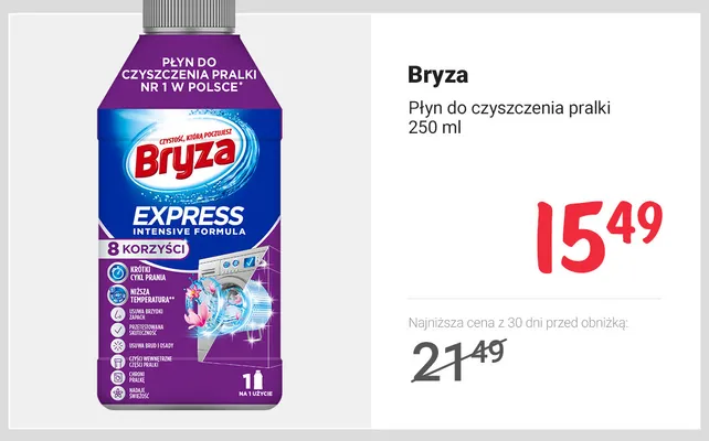 Płyn do czyszczenia pralki Bryza promocja w Rossmann