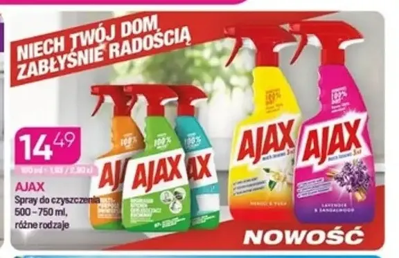 Spray do czyszczenia Ajax promocja w Drogerie Koliber