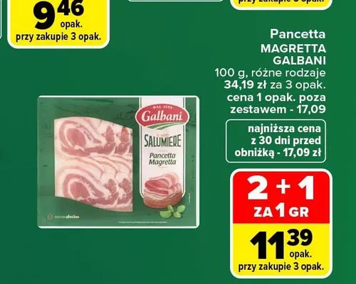 Pancetta Magretta Galbani promocja w Carrefour