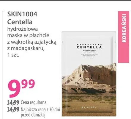 Centella hydrożelowa maska w płachcie z wkrótką azjatycką z madagaskaru promocja w Hebe