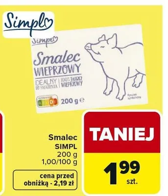 Smalec wieprzowy z mięsem promocja w Carrefour