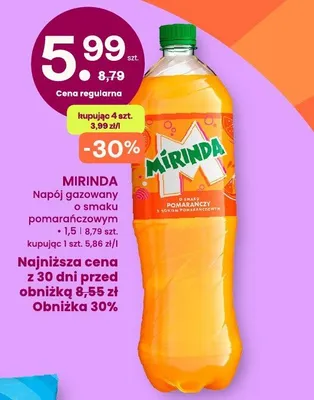 Napój gazowany o smaku pomarańczowym Mirinda promocja w Frisco