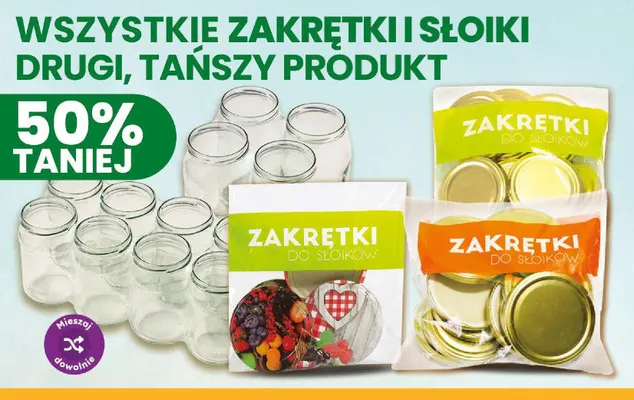 Zakrętki i słoiki promocja w Dino
