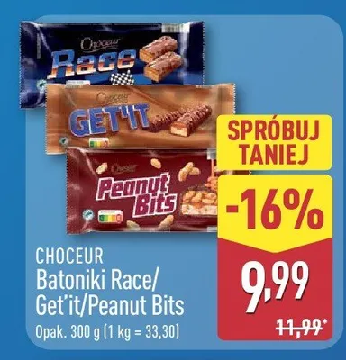 Batoniki Race/Get'it/Peanut Bits promocja w Aldi