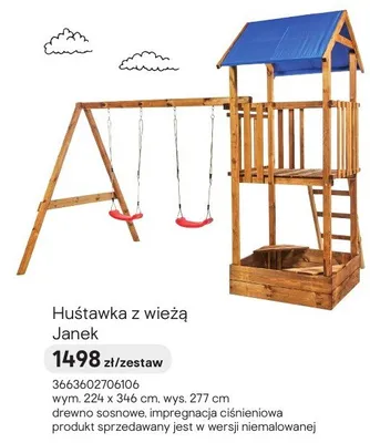 Huśtawka z wieżą Janek promocja w Castorama