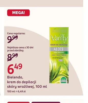 Krem do depilacji Bielenda Vanity Aloes promocja w Rossmann