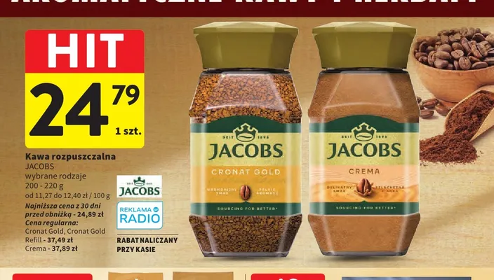 Kawa rozpuszczalna Jacobs Crema promocja w Intermarche