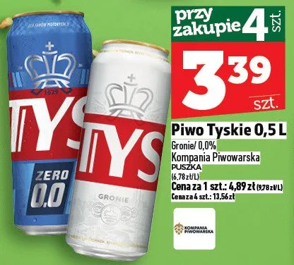 Piwo Tyskie 0,5l promocja w TOPAZ