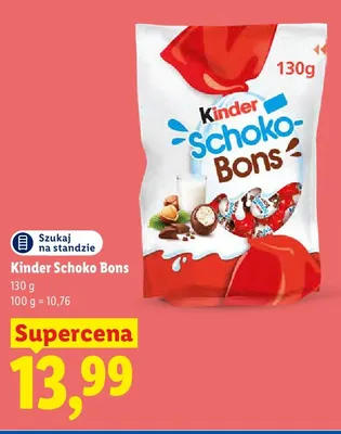 Cukierki czekoladowe Kinder Schoko-Bons promocja w Lidl