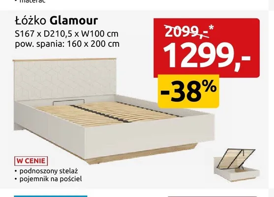 Łóżko Glamour promocja w Black Red White