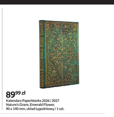 Kalendarz Paperblanks 2026 / 2027 Nature's Grace Emerald Flower promocja w Empik