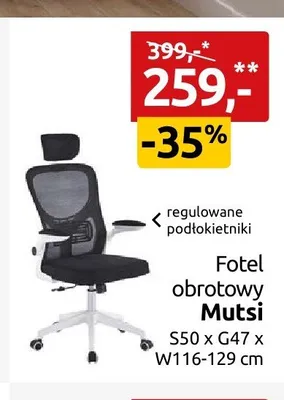Fotel obrotowy Mutsi promocja w Black Red White