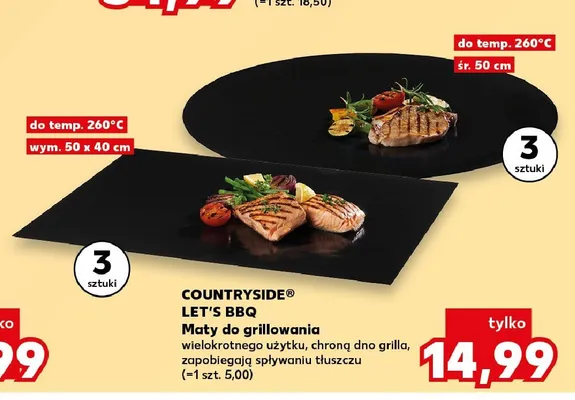 Maty do grillowania COUNTRYSIDE 3-pak promocja w Kaufland