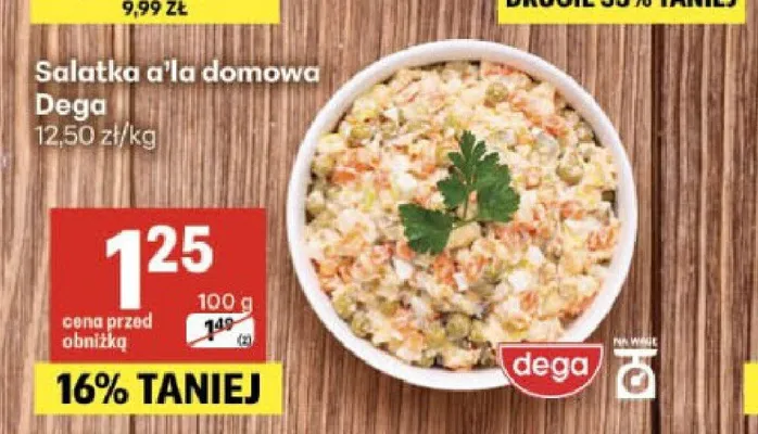 Sałatka a'la domowa Dega promocja w Delikatesy Centrum