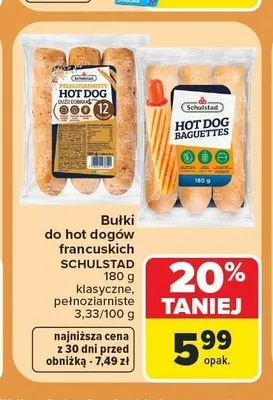 Bułki do hot dogów francuskich klasyczne Schulstad promocja w Carrefour