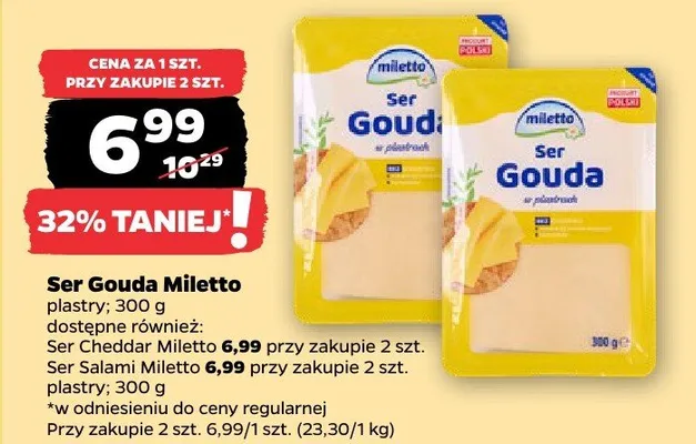 Ser Gouda plastry promocja w Netto