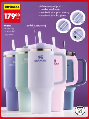 Kubek termiczny ze słomką 1,18 l ze stali nierdzewnej Stanley promocja w Biedronka