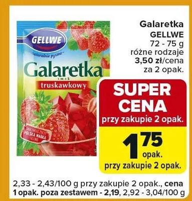 Galaretka Gellwe truskawkowy promocja w Carrefour Express
