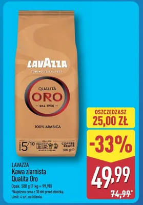 Kawa ziarnista Qualita Oro 500 g promocja w Aldi