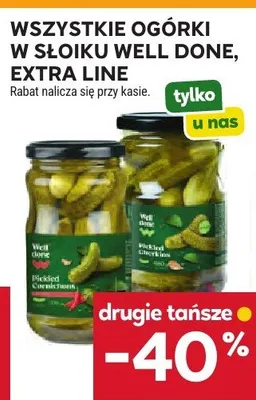 Ogórki w słoiku Well Done Extra Line promocja w Stokrotka