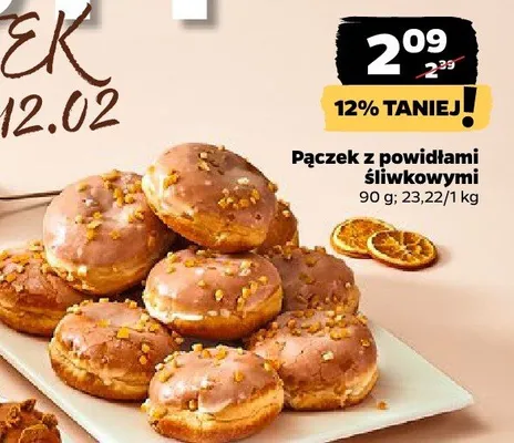 Pączek z powidłami śliwkowymi promocja w Netto
