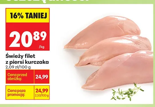 Świeży filet z piersi kurczaka promocja w Biedronka