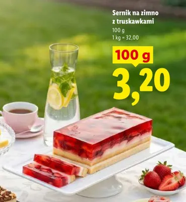 Sernik na zimno z truskawkami promocja w Lidl
