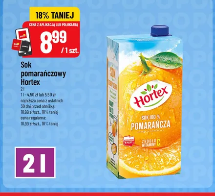 Sok pomarańczowy Hortex promocja w POLOmarket