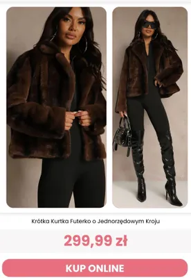 Krótka kurtka futerko o jednorzędowym kroju Renee promocja w Renee