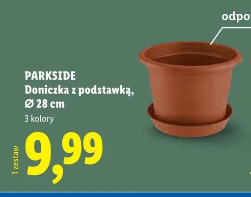 Doniczka z podstawką Parkside 28cm promocja w Lidl