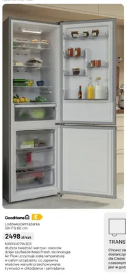 Lodówkozamrażarka GoodHome GH FS 60cm promocja w Castorama