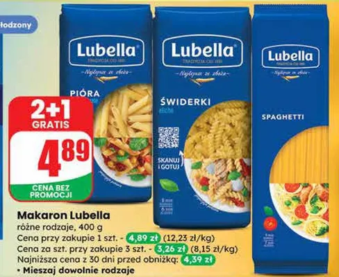 Makaron Pióra, Świderki, Spaghetti promocja w Dino