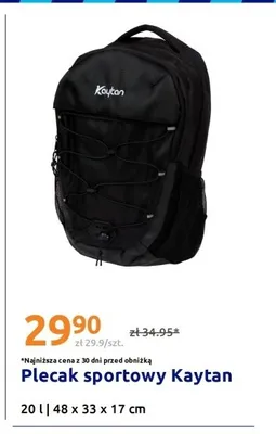 Plecak sportowy Kaytan 20l 48x33x17cm promocja w Action