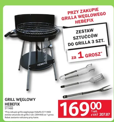 Grill węglowy Hebefix promocja w Selgros
