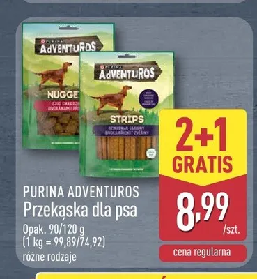 Przekąska dla psa Purina Adventuros Strips promocja w Aldi