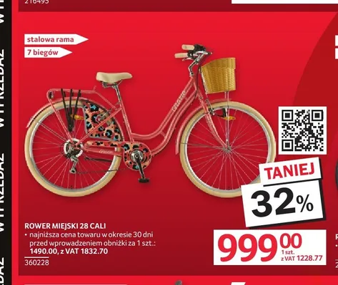 Rower miejski 28 cali promocja w Selgros