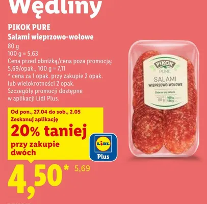 Salami wieprzowo-wołowe promocja w Lidl
