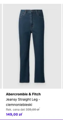 Jeansy Straight Leg Abercrombie & Fitch ciemnoniebieskie promocja w Lounge by Zalando