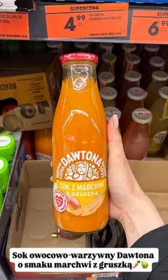 Sok owocowo-warzywny Dawtona o smaku marchwi z gruszką promocja w Biedronka