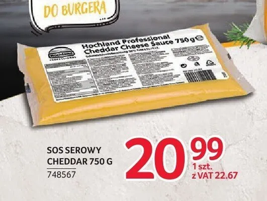 Sos serowy Cheddar Hochland Professional promocja w Selgros