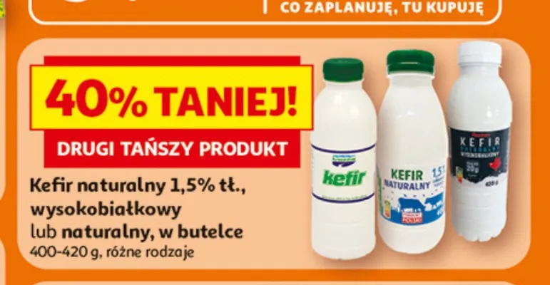 Kefir naturalny 1,5% tł. Auchan promocja w Auchan