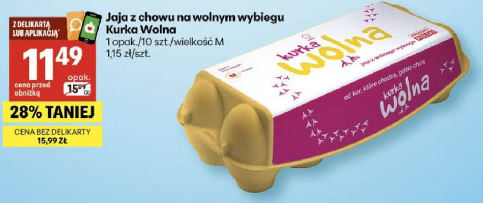 Jaja z chowu na wolnym wybiegu promocja w Delikatesy Centrum
